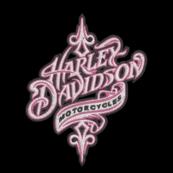 Harley Davidson Embroidered Adult Unisex Crewneck Sweatshirt Script Biker Pink - Picture 2 of 14